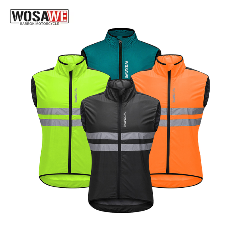 Reflective Cycling Vest - Colete corta-vento para ciclismo WOSAWE para