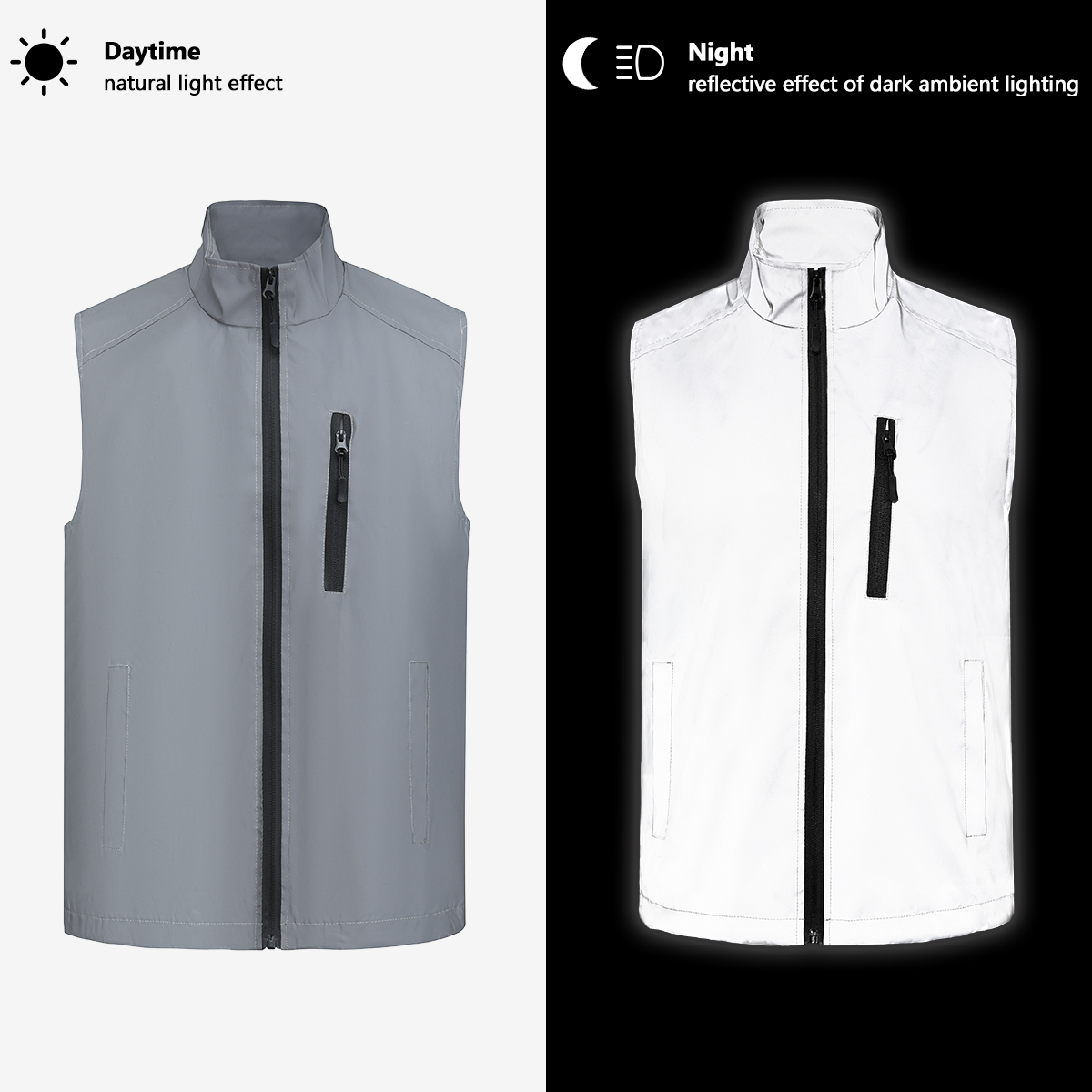 Reflective Cycling Vest - Roupas Reflexivas para Motociclistas, Jaqueta Sem
