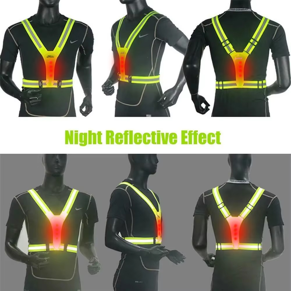 Led correndo colete reflexivo  - Reflective Cycling Vest avaliação e preço