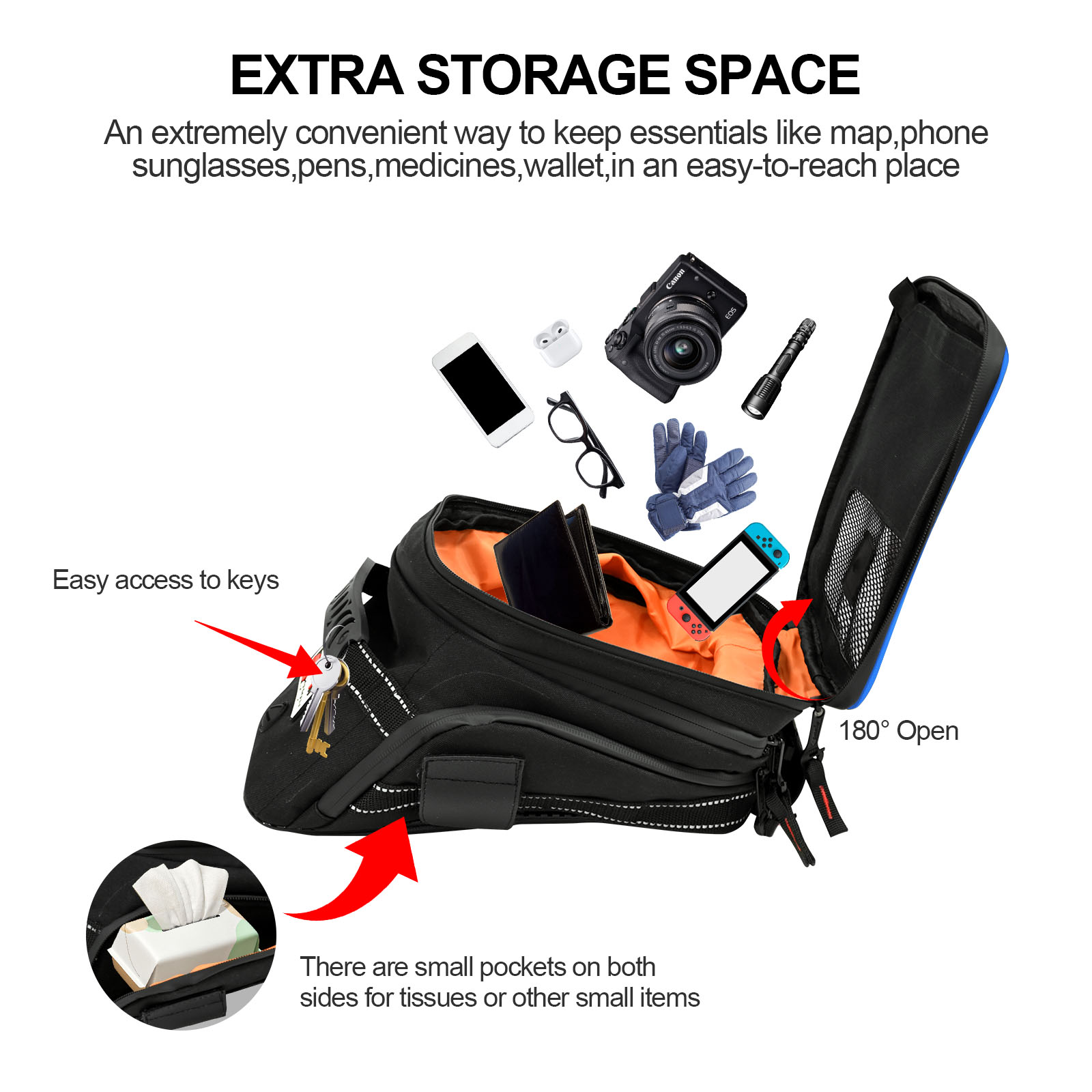 Grande Capacidade Expansível M - Cycling Gear Bag avaliação e preço